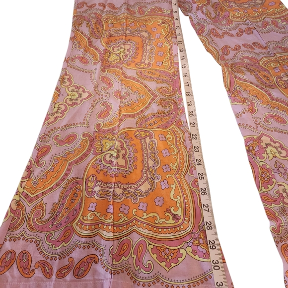 NWT MNG light cotton paisley print pants size 8 - Picture 7 of 8